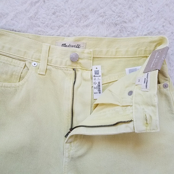 Madewell Baggy Straight Leg Jeans in Pale Daffodil - Picture 8 of 12